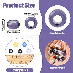 30шт стеклянные европейские бусины&nbsp;GLAA-YW0005-24