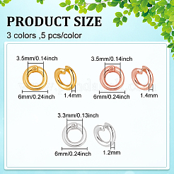 15 шт. 3 варианта дизайна 925 соединительных кольца из стерлингового серебра с фиксатором&nbsp;STER-PH0004-35