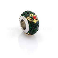 201 нержавеющая сталь полимерная глина класс а стразы европейские бусины&nbsp;CPDL-J012-M