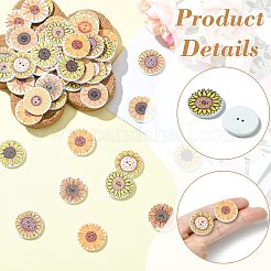 1 комплект из 100 деревянных пуговиц&nbsp;BUTT-CJC0002-05B-1