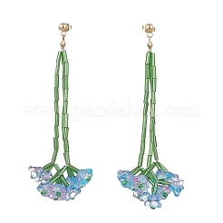 Латунные стекла болтающийся серьги&nbsp;EJEW-TA00711-03