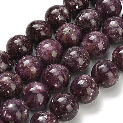 Натуральный лепидолит / пурпурный слюдяный камень бисер пряди&nbsp;G-H335-B03-14mm-A