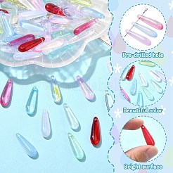 100 шт. стеклянные подвески-капли&nbsp;GLAA-CJ0002-79