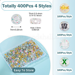 400шт 4 стиля прозрачные акриловые бусины&nbsp;TACR-TA0001-64