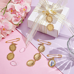 Железные овальные звенья для основы броши&nbsp;AJEW-UN00044-02