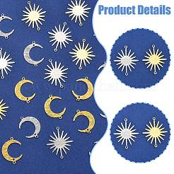 24 шт. 4 стиля подвески-подвески для соединителей из латуни с покрытием стойки&nbsp;KK-FS0002-03