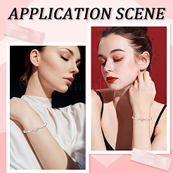 3 шт. 925 банта из стерлингового серебра с прозрачными кубическими цирконами и каплевидными многорядными звеньями&nbsp;STER-BBC0008-44