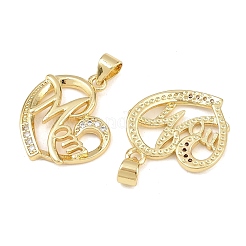 Латунные подвески с кубическим цирконием ко Дню матери&nbsp;KK-L251-07G-09