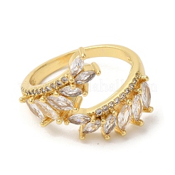 Открытые манжеты из листовой латуни с микропаве из циркония&nbsp;RJEW-U008-05D-G