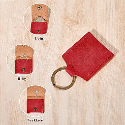 Брелки из искусственной кожи&nbsp;KEYC-WH0003-08AB