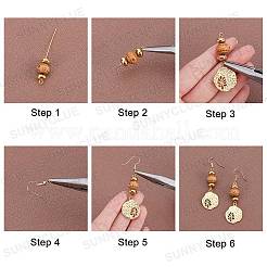 Набор для самостоятельного изготовления сережек из деревянных бусин&nbsp;DIY-SC0017-64