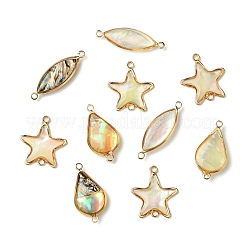 12 шт. 6 стиля латунные подвески-соединители из натуральной белой ракушки&nbsp;KK-CJ0003-65