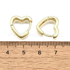 Серьги-кольца из латуни в форме сердца&nbsp;LS-EJEW-H157-05G