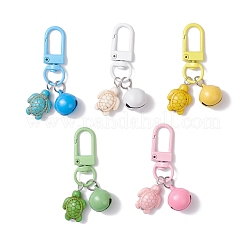 5 шт. подвеска в виде черепахи из искусственной бирюзы и железного колокольчика&nbsp;HJEW-JM04261