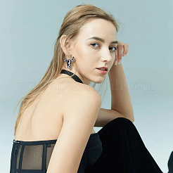 3 пара двухцветных серег-подвесок в виде головы крупного рогатого скота из искусственной кожи для женщин&nbsp;EJEW-FI0002-36