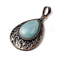 Натуральные подвески в форме цветка из амазонита в форме капли&nbsp;G-A297-05R-11