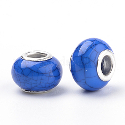 Европейские бусины из искусственной бирюзы из смолы&nbsp;OPDL-Q132-01