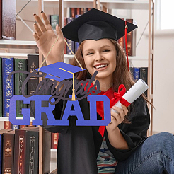 Декор для настенного украшения из дерева на тему выпускного сезона&nbsp;AJEW-WH20006-232B