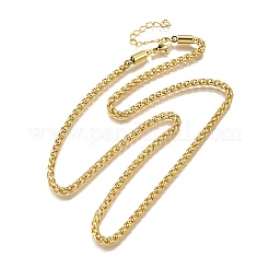 Ожерелья из латунной цепочки пшеницы толщиной 3 мм&nbsp;NJEW-M108-08G
