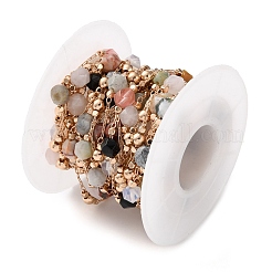 Ручная работа латунная и смешанная полигональная смешанная каменная цепь для изготовления ожерелий и браслетов&nbsp;CHC-F019-02G