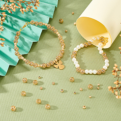 240 шт. 4 вида долговечных латунных бусин с покрытием&nbsp;KK-AR0002-32