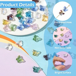 40шт 8 цвета гальванические стеклянные бусины&nbsp;EGLA-YW0005-51