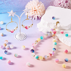 198 шт. 9-цветные матовые стеклянные бусины с эффектом кракле&nbsp;DGLA-TA0001-23