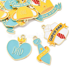 10 шт. 5 стиля подвески из сплава и эмали ко Дню отца&nbsp;ENAM-FP0002-18