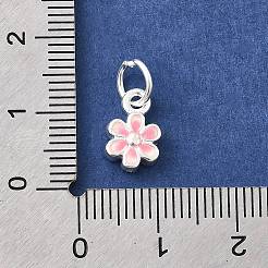 925 подвеска в виде розового цветка из стерлингового серебра с эмалью STER-A048-08S