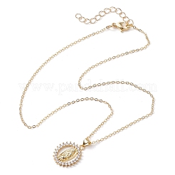 Ожерелья с подвесками из латуни с прозрачным кубическим цирконием&nbsp;NJEW-JN04798