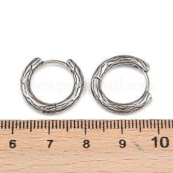 Серьги-кольца из хирургической нержавеющей стали 316 с текстурой&nbsp;EJEW-C160-10A-AS