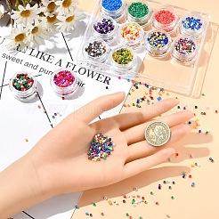 60 г 12 цвета краски для выпечки стеклянные бусины&nbsp;SEED-YW0002-92