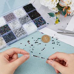 225 г 17 вида стеклянных стеклянных бусин и круглых бусин&nbsp;SEED-DC0001-02A