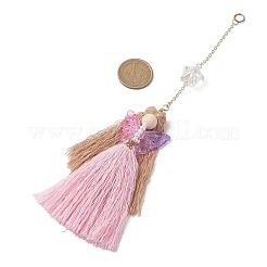 Подвесные украшения в виде ангелов из хлопка и стекла&nbsp;HJEW-JM04649