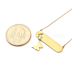 Ионное покрытие (ip) 304 нержавеющая сталь бабочка кулон кабель цепь ожерелья для женщин&nbsp;NJEW-P320-01B-G