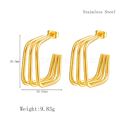 Модные многослойные квадратные серьги-гвоздики из нержавеющей стали 304&nbsp;EZ9487