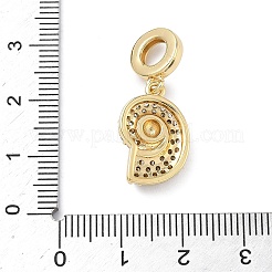 Латунные подвески с микропаве из прозрачных кубических цирконий в виде морских животных в европейском стиле&nbsp;KK-Z143-02G-02