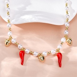 Ожерелья из латунных бусин с микропаве из прозрачного кубического циркония NJEW-Z059-04G-01