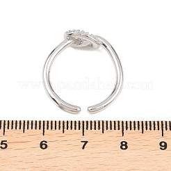 Латунные микро проложить пальцев кольца кубического циркония&nbsp;RJEW-C153-01P-02