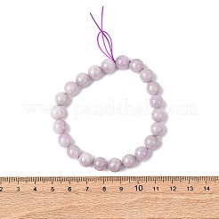 Натуральные круглые бусины кунцита эластичные браслеты для женщин и мужчин&nbsp;LS-BJEW-A149-01