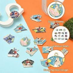 15 шт. 15 подвески из спортивного сплава с эмалью&nbsp;ENAM-YW0008-46