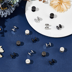 16 шт. 2-х цветные плоские круглые серьги-штанги из нержавеющей стали 304 EJEW-BBC0001-63