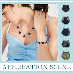 40шт 5 цвета двухцветные стеклянные бусины&nbsp;GLAA-TA0003-38