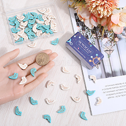 100 шт. 2-х цветные синтетические бирюзовые бусины&nbsp;G-SC0002-58