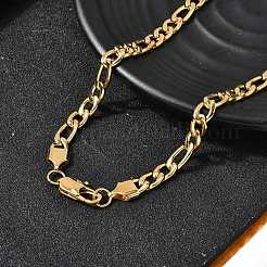 7 мм 304 нержавеющая сталь Фигаро цепочки ожерелья для женщин мужчин&nbsp;NJEW-B134-04A-G