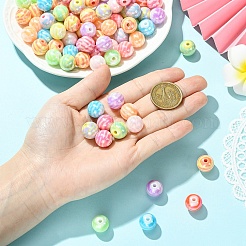 100 шт. 2 стиля AB цветные акриловые бусины с покрытием&nbsp;SACR-YW0002-05