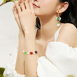 16 шт. 4-х цветные бусины ручной работы в технике лэмпворк с выпуклыми краями&nbsp;LAMP-YW0001-29