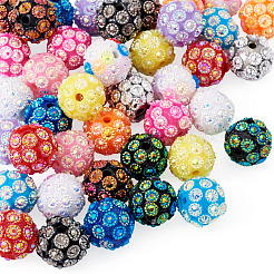 42шт 14 цвета смоляные бусины со стразами&nbsp;RESI-TA0004-70