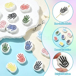 14шт 7 цвета фарфоровые бусины ручной работы&nbsp;PORC-YW0001-78