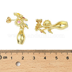 Серьги-гвоздики из латуни&nbsp;LS-EJEW-G438-01G-01